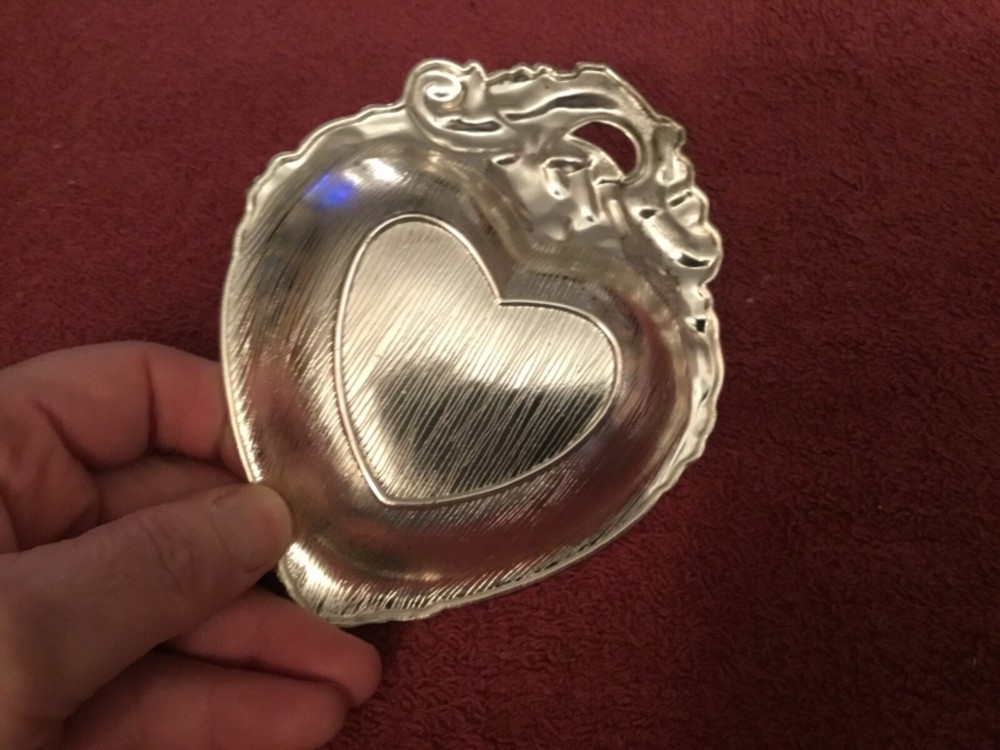 Silver Plated Heart Shaped Dish