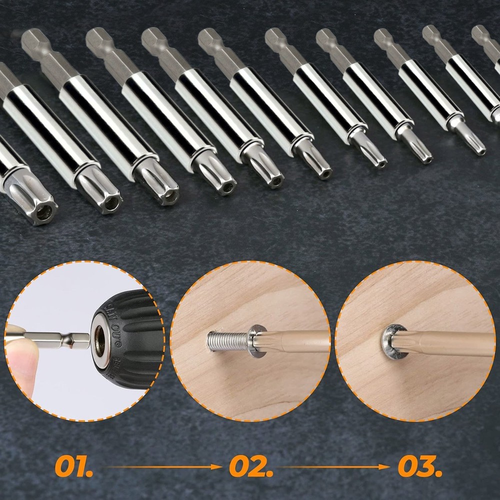 33 Torx Bit Set Tamper Proof Security Torq Hex Star Spanner Tri Wing Screwdriver