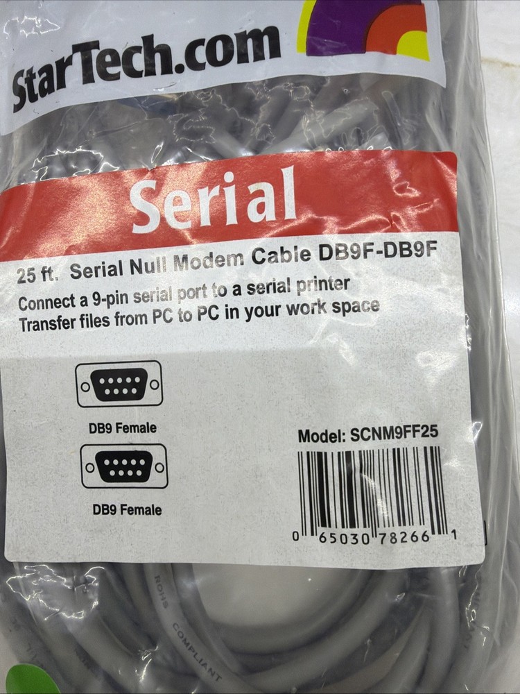 StarTech.com 25ft RS232 Serial Null Modem Cable - Null modem cable - DB-9 (F)