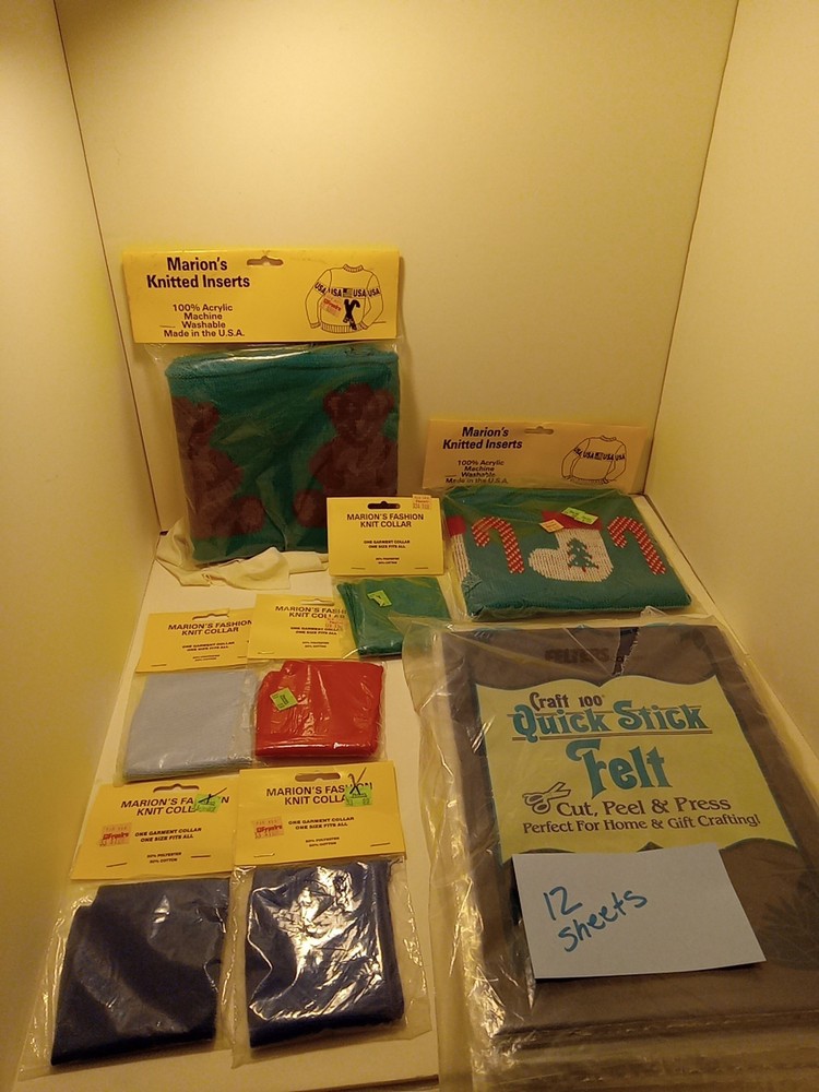 Sewing Marion's Knitted Inserts For Sweaters, Collars, Quick Stick Felt.