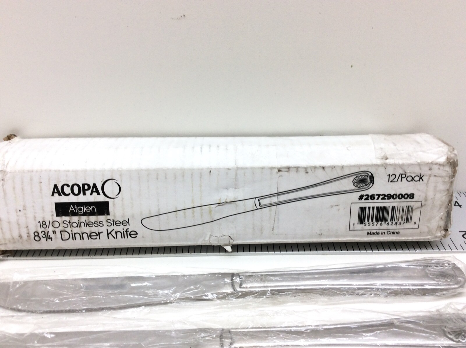 Acopa Atglen 18/0 Stainless Steel 8 3/4" Dinner Knife 12 Pack