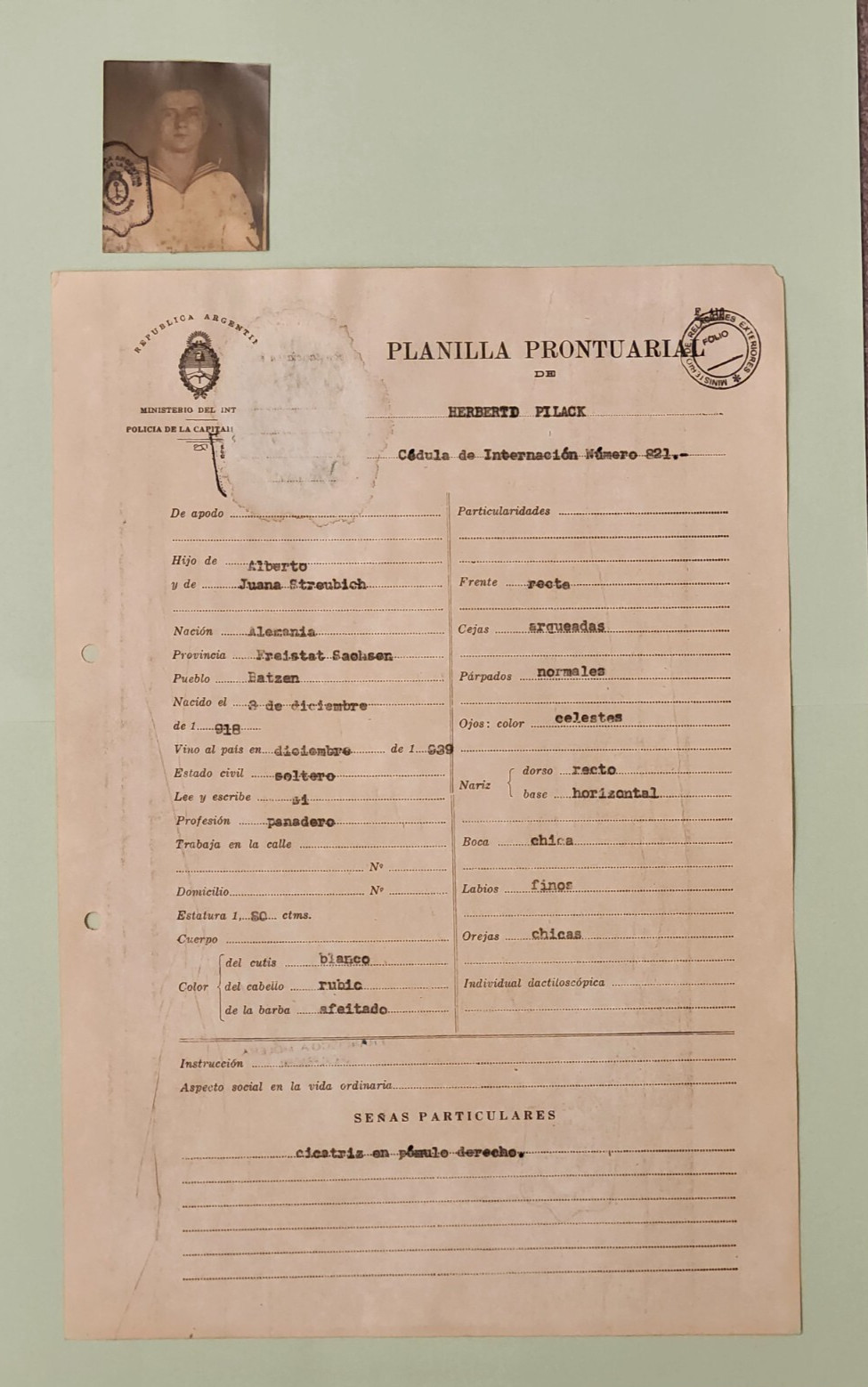 WW2  Germany. Interned sailor "Admiral Graf Spee"  1940 #4