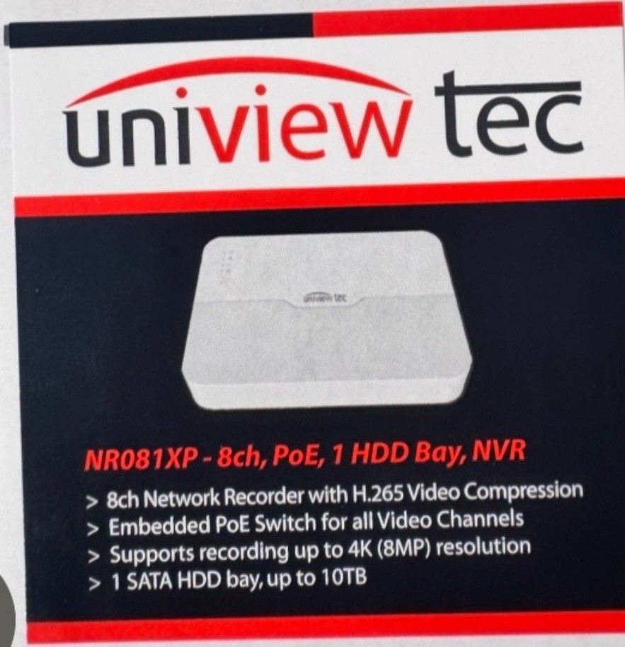 NVR 8-Ch, POE, with No HDD, by Uniview Tech, NR081XP,
