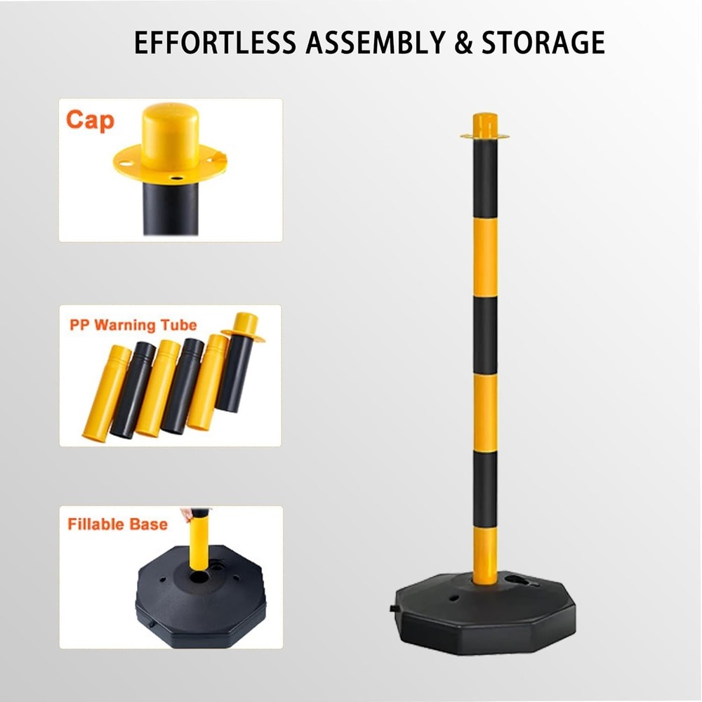 Adjustable Traffic Delineator Post Cones, 6 Pack
