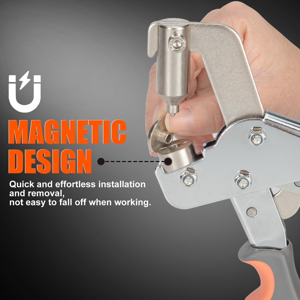 Heavy Duty Snap Fastener Tool with Case, Button Snap Replacement Kit Snap Too...