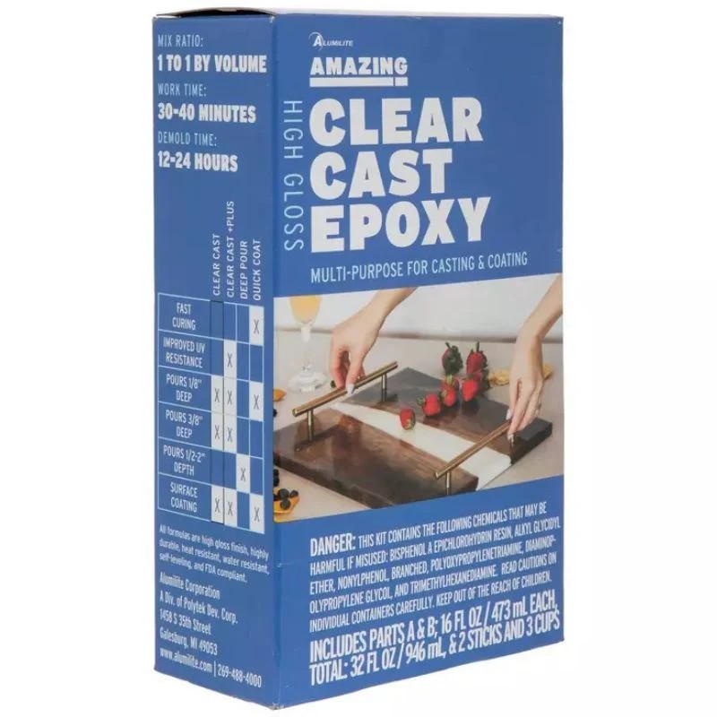 Alumilite Amazing Clear Cast 32oz Epoxy Resin Kit Clear High Gloss