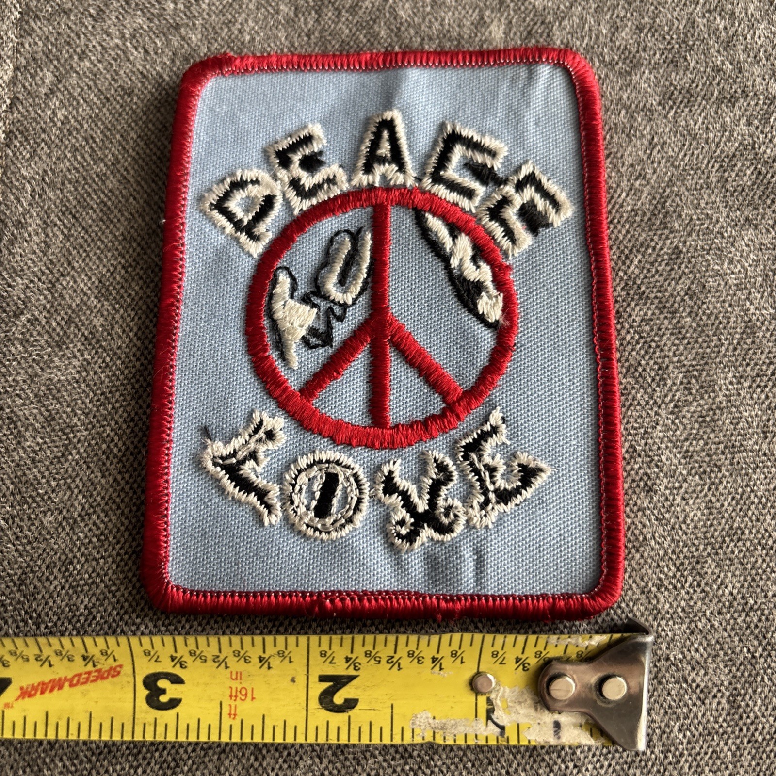 Peace Love patch Anti Vietnam War Counterculture Hippie Vintage