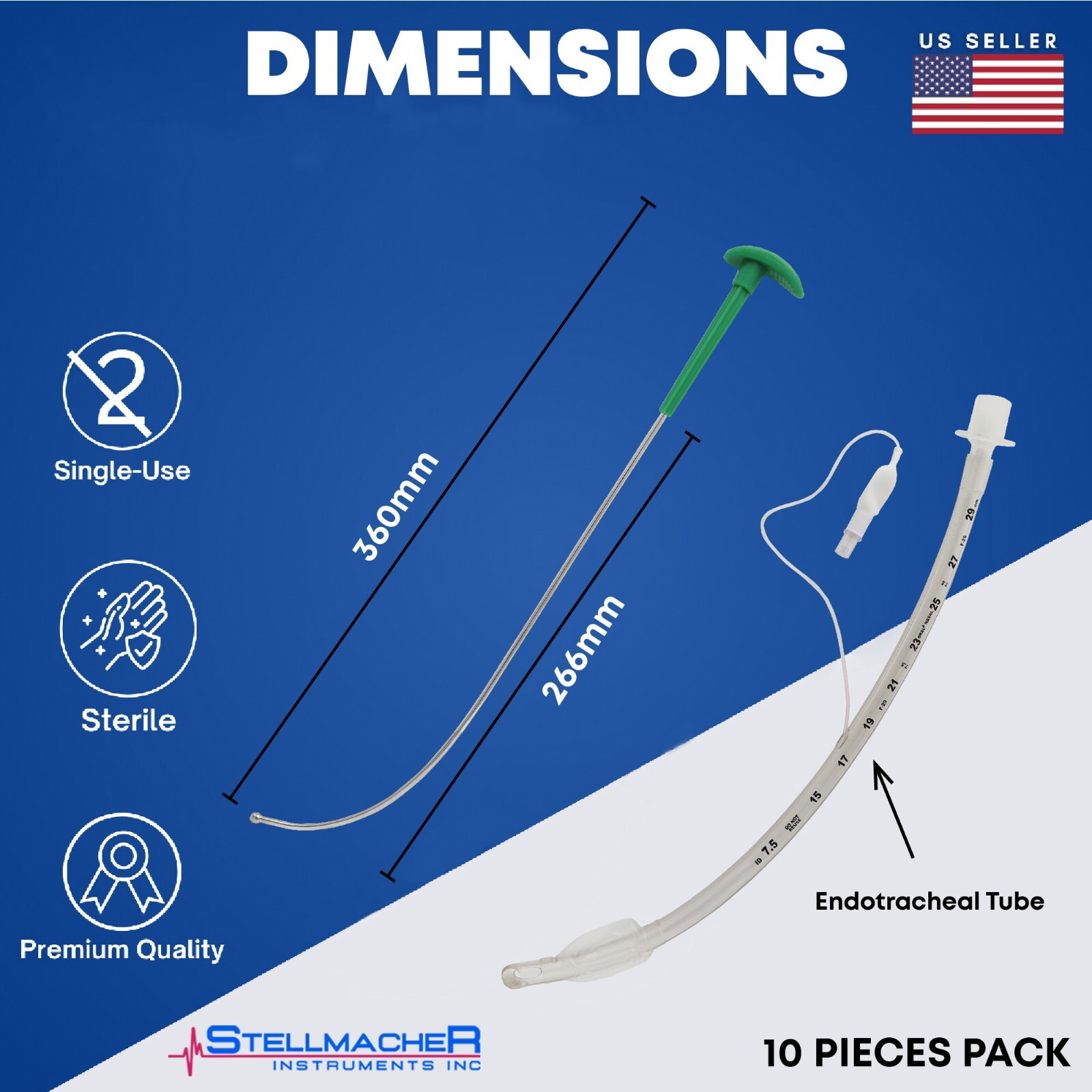 Intubation Stylet Sterile Single Use Stylets Anesthesia Instruments 10 Pack