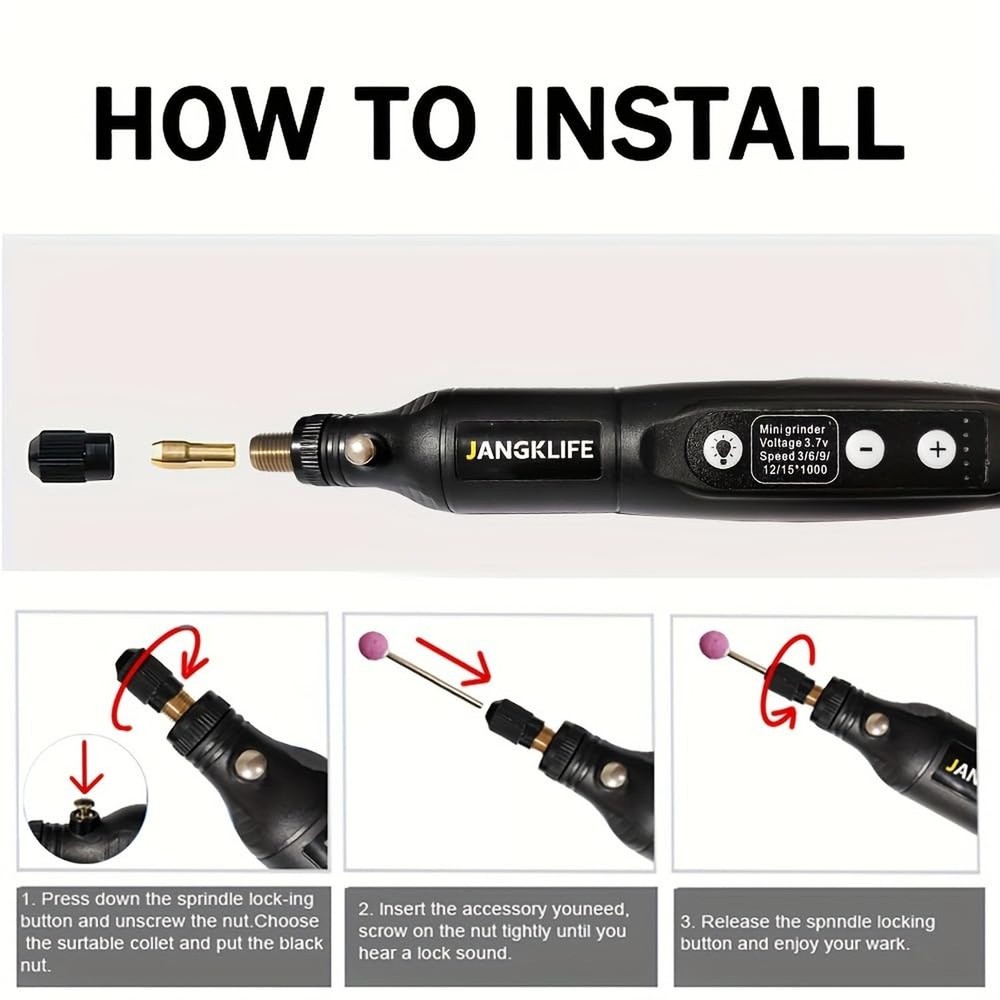 Mini Cordless Rotary Tool Kit, 5-speed Multi-purpose Engraving Tool, with LED...