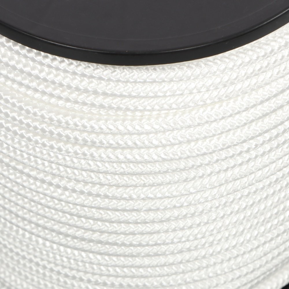 Multipurpose White Nylon Rope Sturdy Spool Solid Braid Knot Rope 1/4" × 5250'