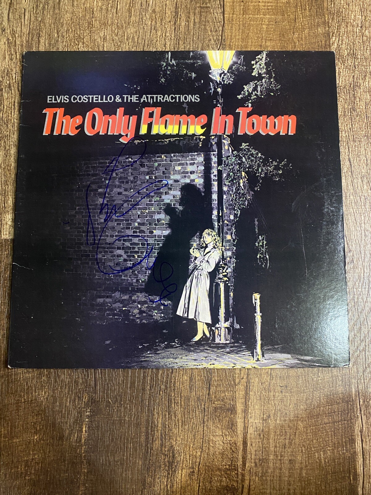 Elvis Costello signed The Only Flame in Town vinyl beckett COA authentic auto