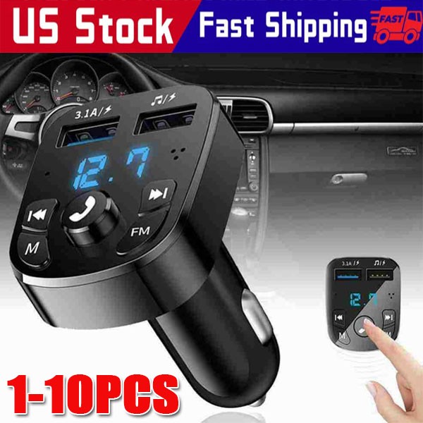 Bluetooth 5.0 Wireless Handsfree Car FM Transmitter MP3 Player 2*USB Charger lot