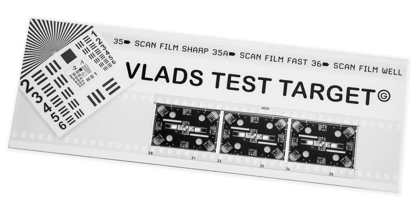 Scan Film Sharp with Vlads Focus Checker. 35 mm High-Res Calibration Target 3F