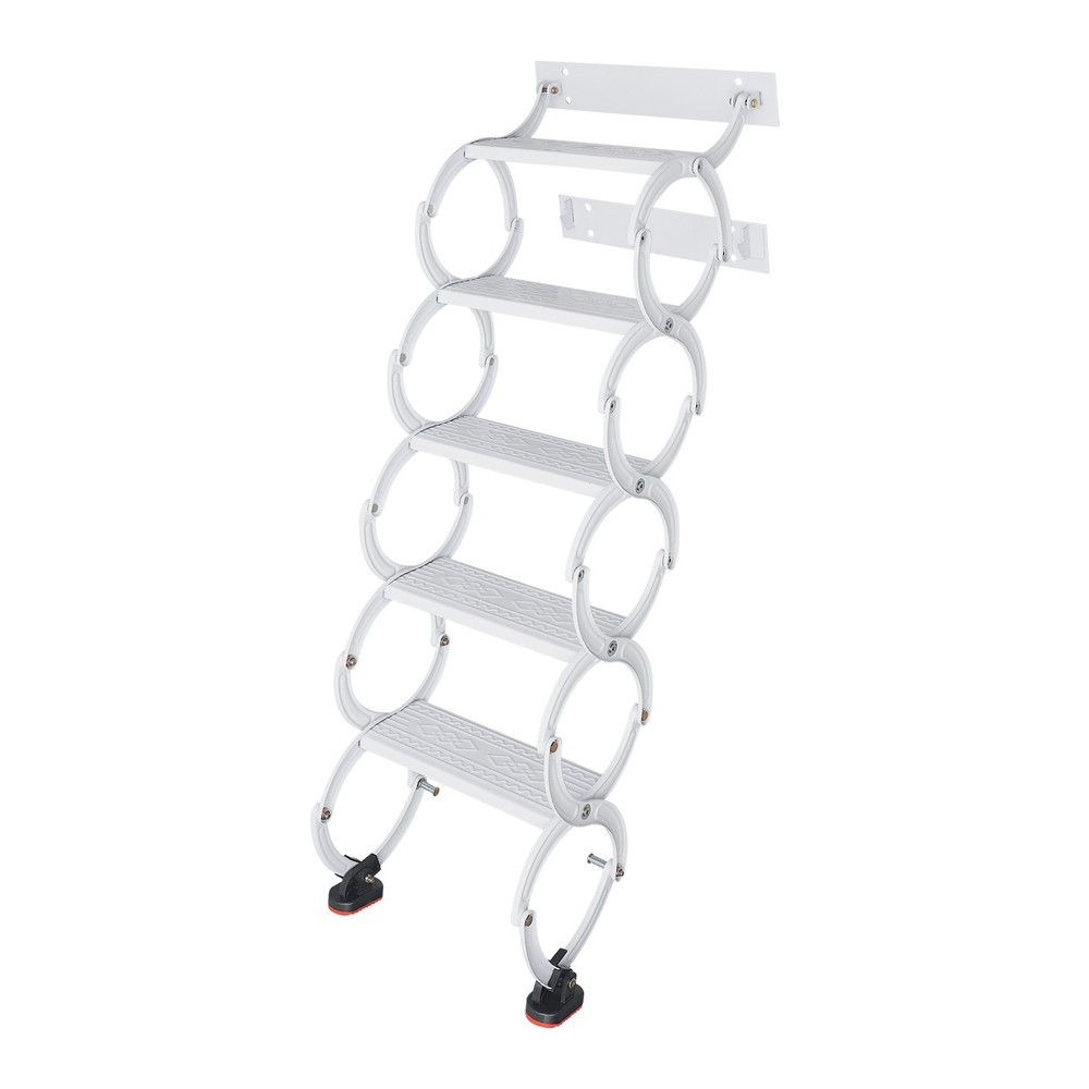 NEW Wall Mounted Attic Ladder Pull Down Telescoping Step Ladder 5 Steps Ladder