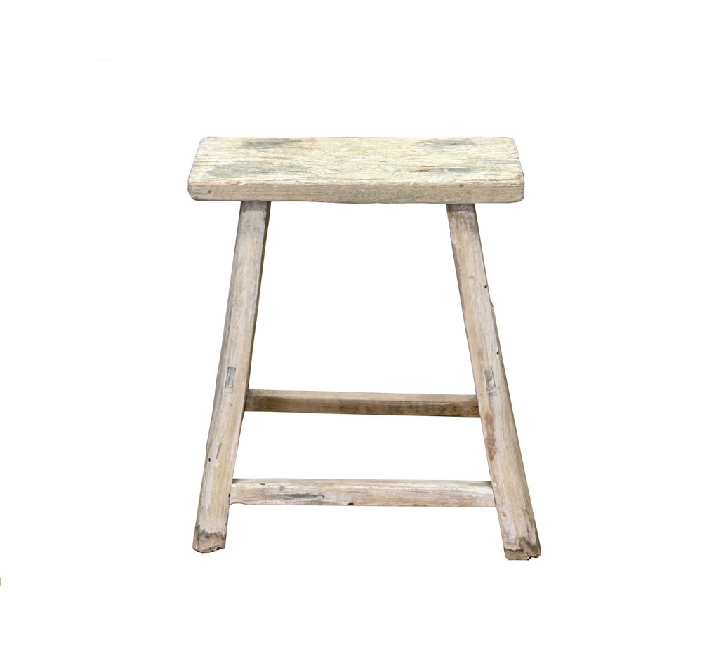 Rustic Raw Rough Wood Grain Rectangle Slim Stool Bench Side Table ws4629