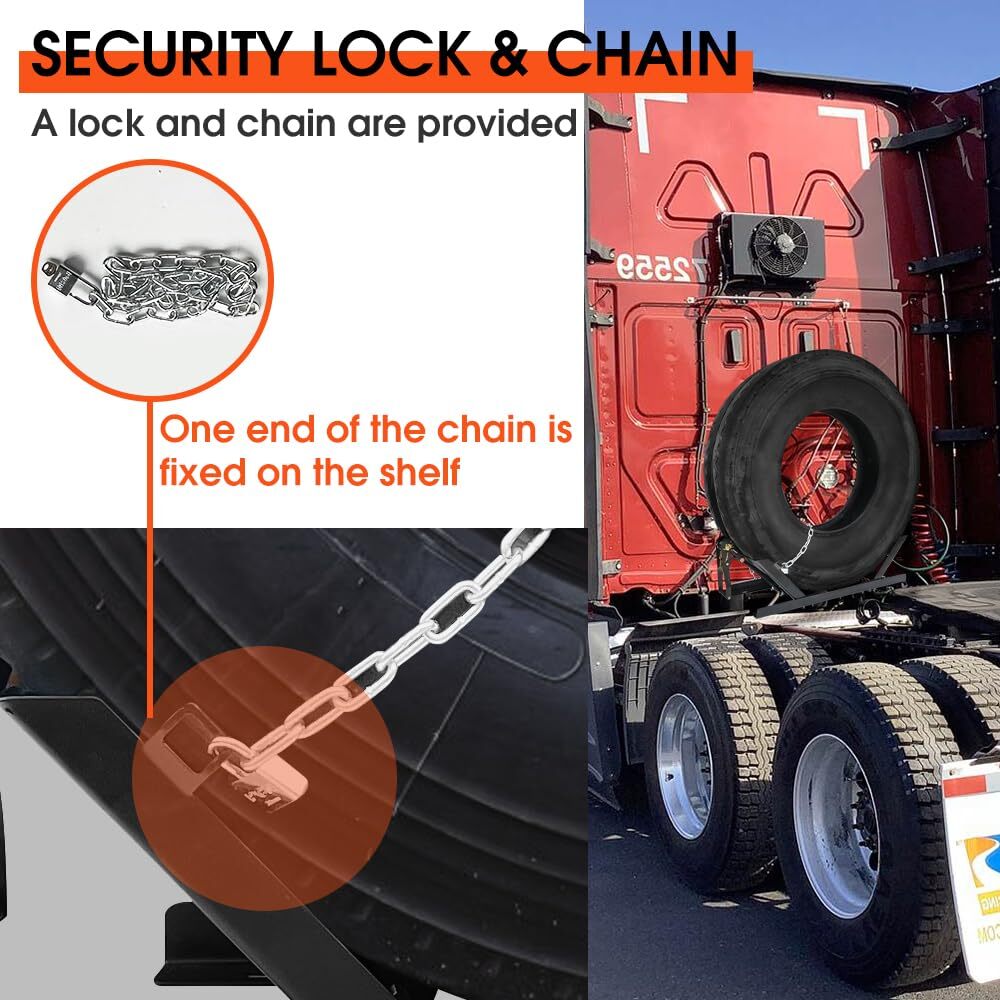 Adjustable Semi Truck Tire Rack Spare Tire Carrier Tire Mount Holder w/hardware