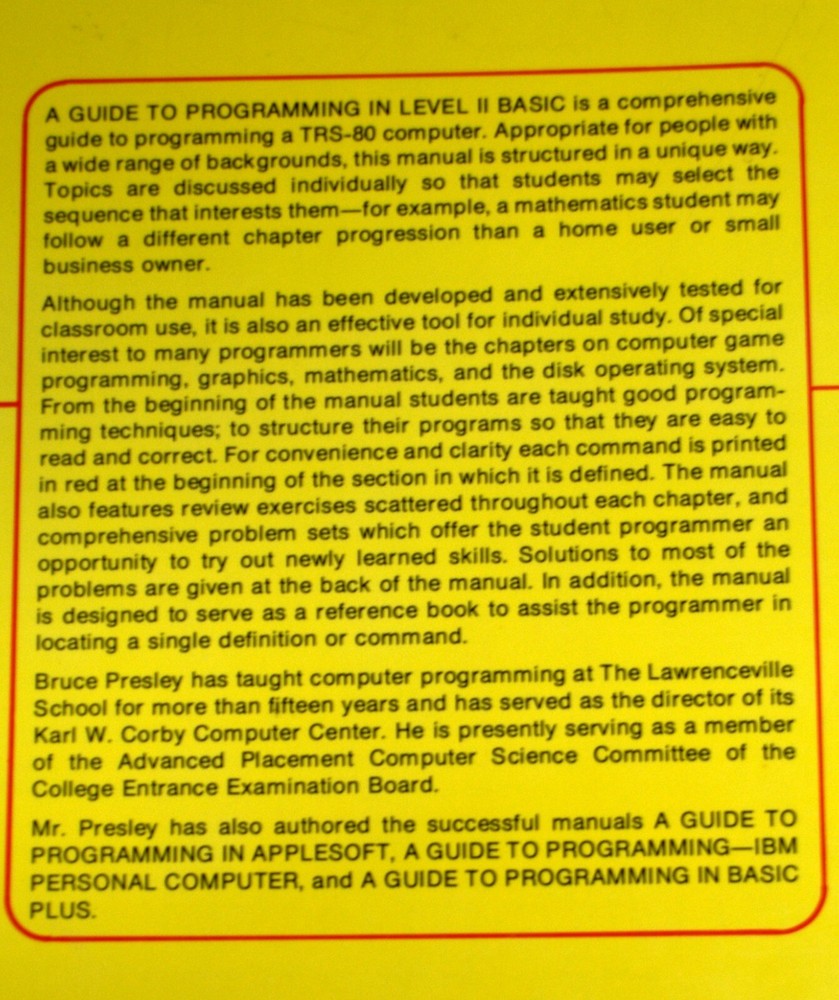 A Guide to Programming in Level II BASIC