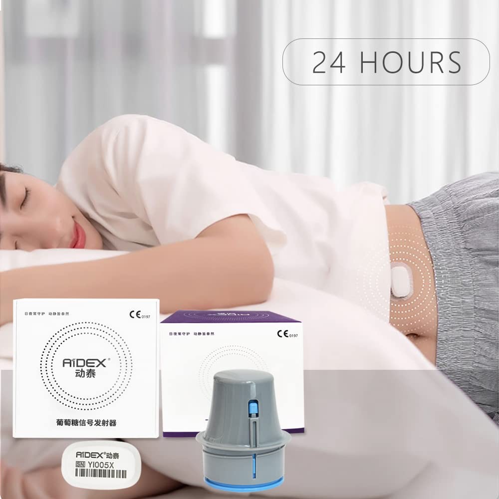AiDEX 24 Hour Continuous Glucose Monitoring System Home Diabetes Glucose Sensor
