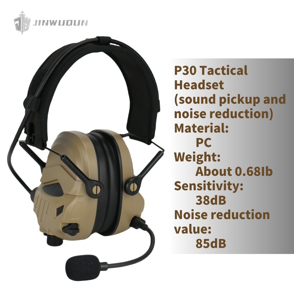 P30 tactical headset with noise cancellation and pickup function