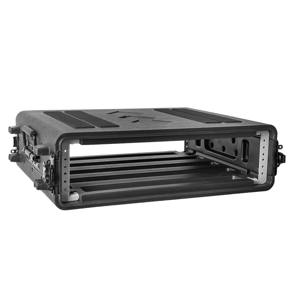 2U Case Watertight Dust-proof 2 Space Shock Mount Racks w/Microphone Compartment