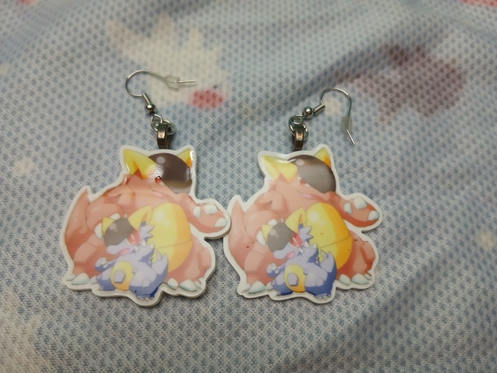Handmade Mega Kangaskhan Earrings