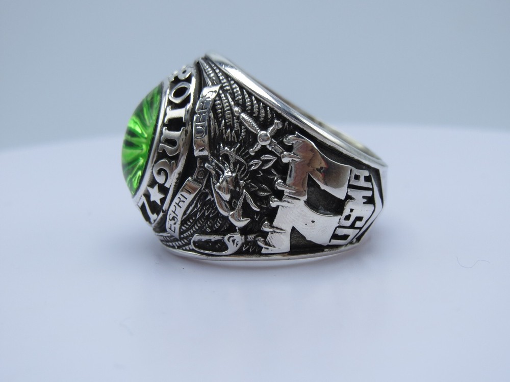 SOLID Silver 925 , RING , USMA , WP , West point Ring , 1977 , US SIZE : 11.5