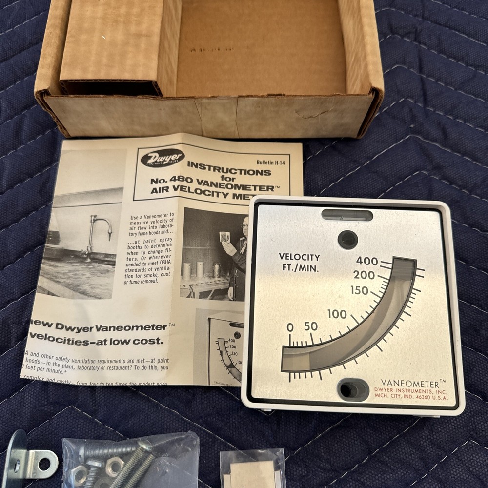 Dwyer Instruments 480 Vaneometer Swing Vane Anemometer No Bracket