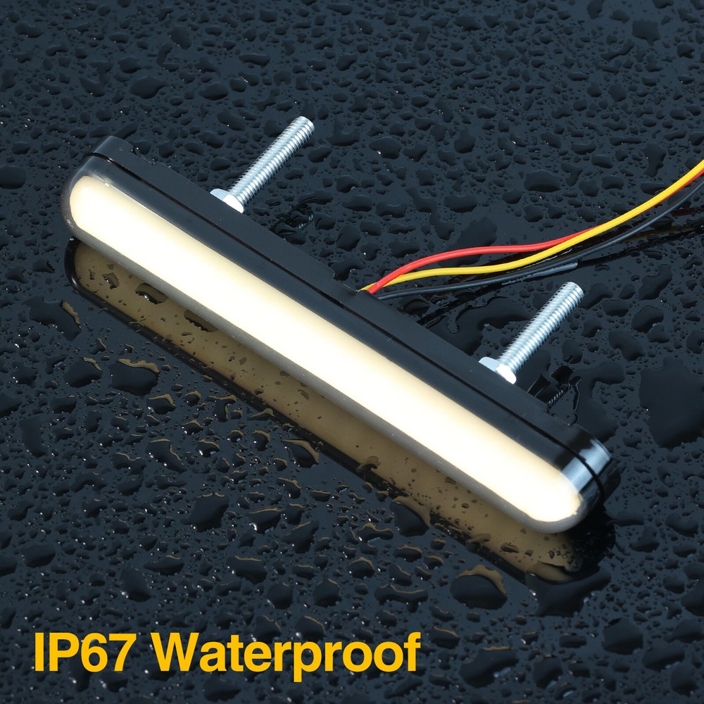 2x Switchback DRL Running Light Strip Amber White Sequential Flow Turn Signal &