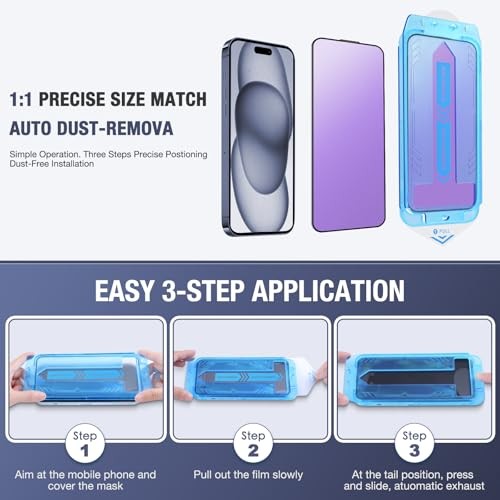 2-Pack Screen Protector for for iPhone 17/iPhone 16 Pro Anti Blue Light Matte