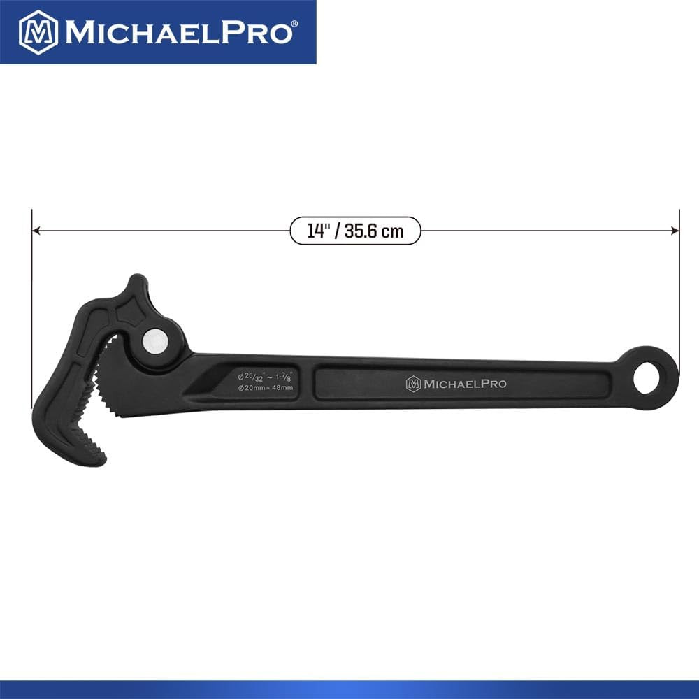 Self Adjusting Pipe Wrench, 14 Inch Multi-Function Spanner Adjustable Plumbing W