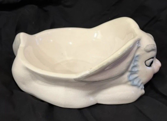 Vintage Easter Bunny Rabbit Bowl & Mug Candy Dish Decorative Glazed Ceramic EUC