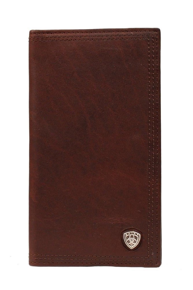 ARIAT Men's Dark Copper Brown Rodeo Wallet