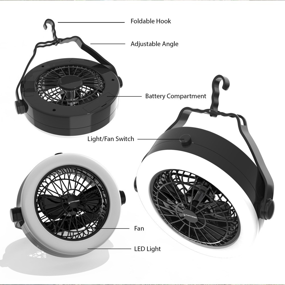 2-in-1 Camping Lantern with Ceiling Fan