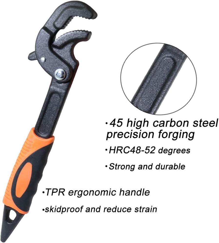 4 Pcs Multi-function Universal Wrench Set Self Adjusting, Pipe Wrench