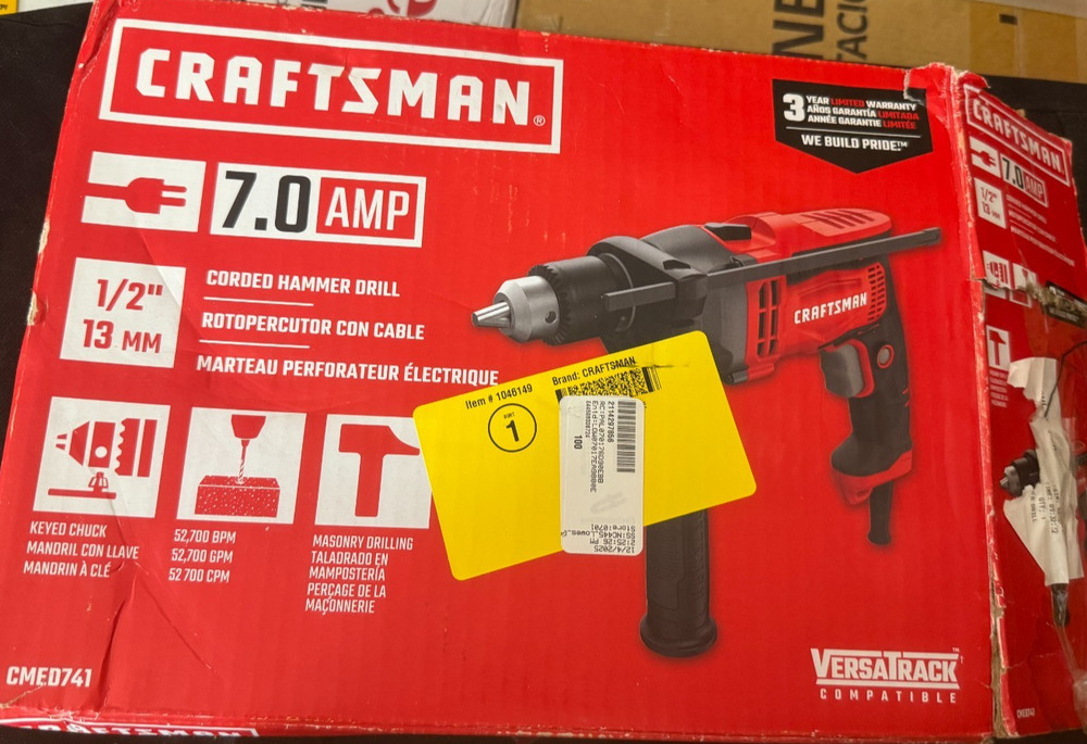 CRAFTSMAN 1/2-in 7 -Amp Variable Speed Hammer Drill