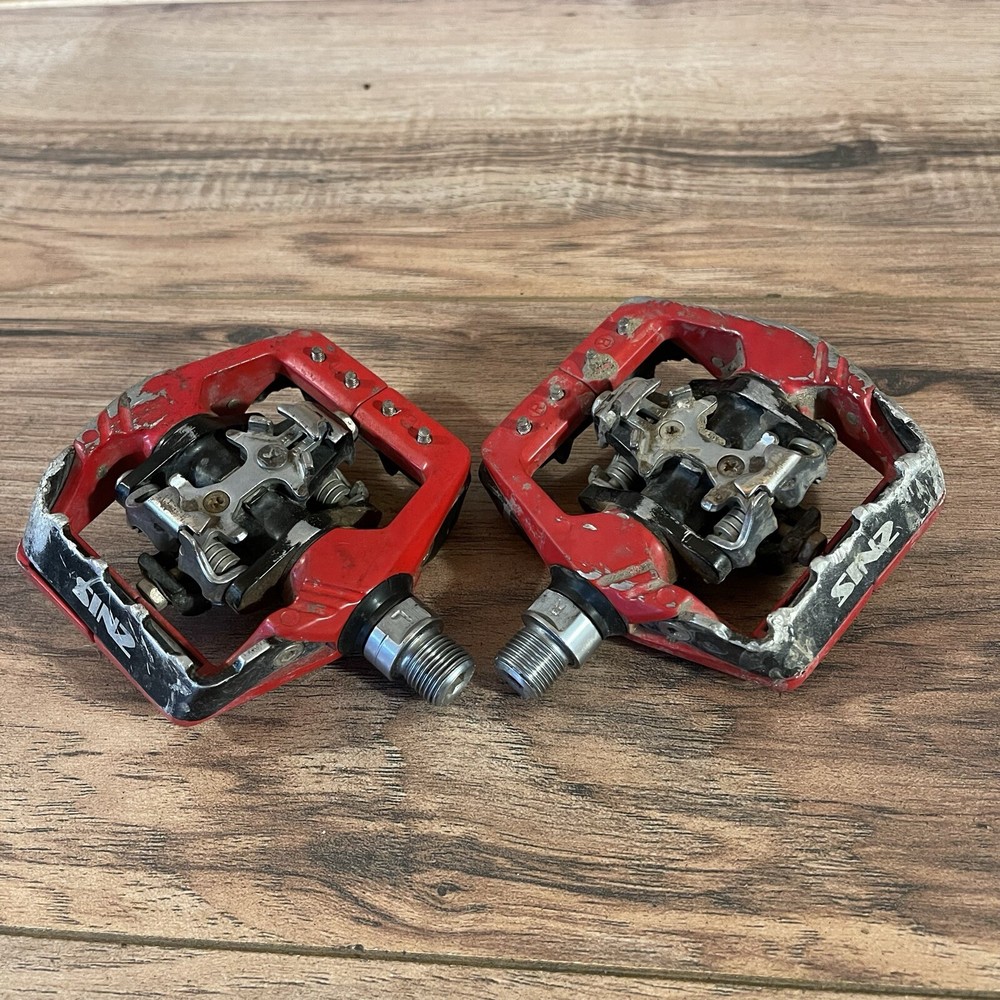 SINZ WPD-103 Clipless MTB Pedal Red Alloy Platform 9/16