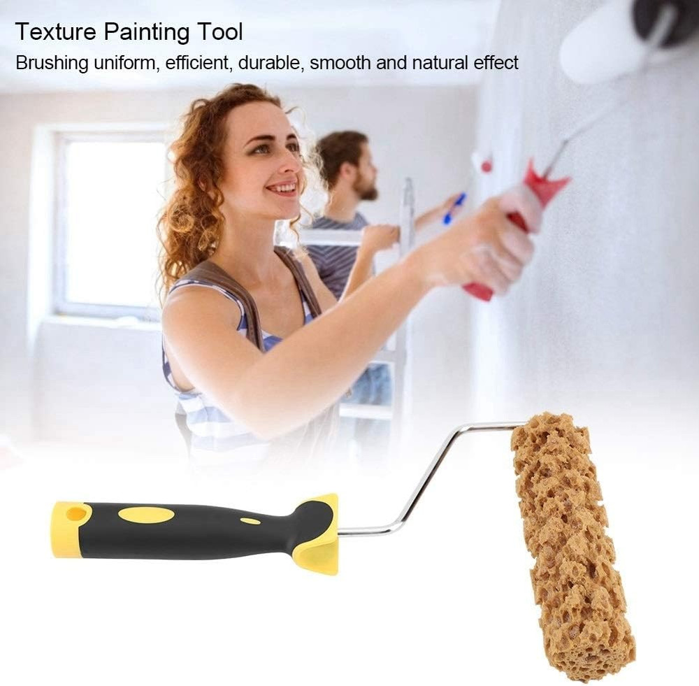 Texture Paint Rollers, 6" Texture Pattern Paint Roller Brush with Handle Decorat
