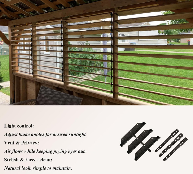 Explranltec Louver Bracket Kit, Deck Sunblind System, Shutters Hardware Syste...