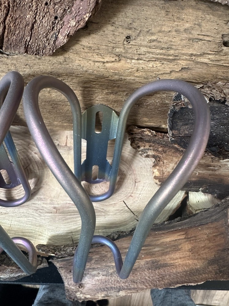 Titanium: Water Bottle Cage Set~Custom Anodized By Ti. Casso~New !!