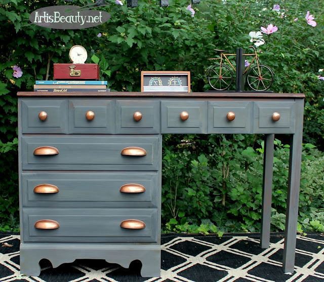 2-1/2" or 3" Dual Mount Cup Pull Antique Copper