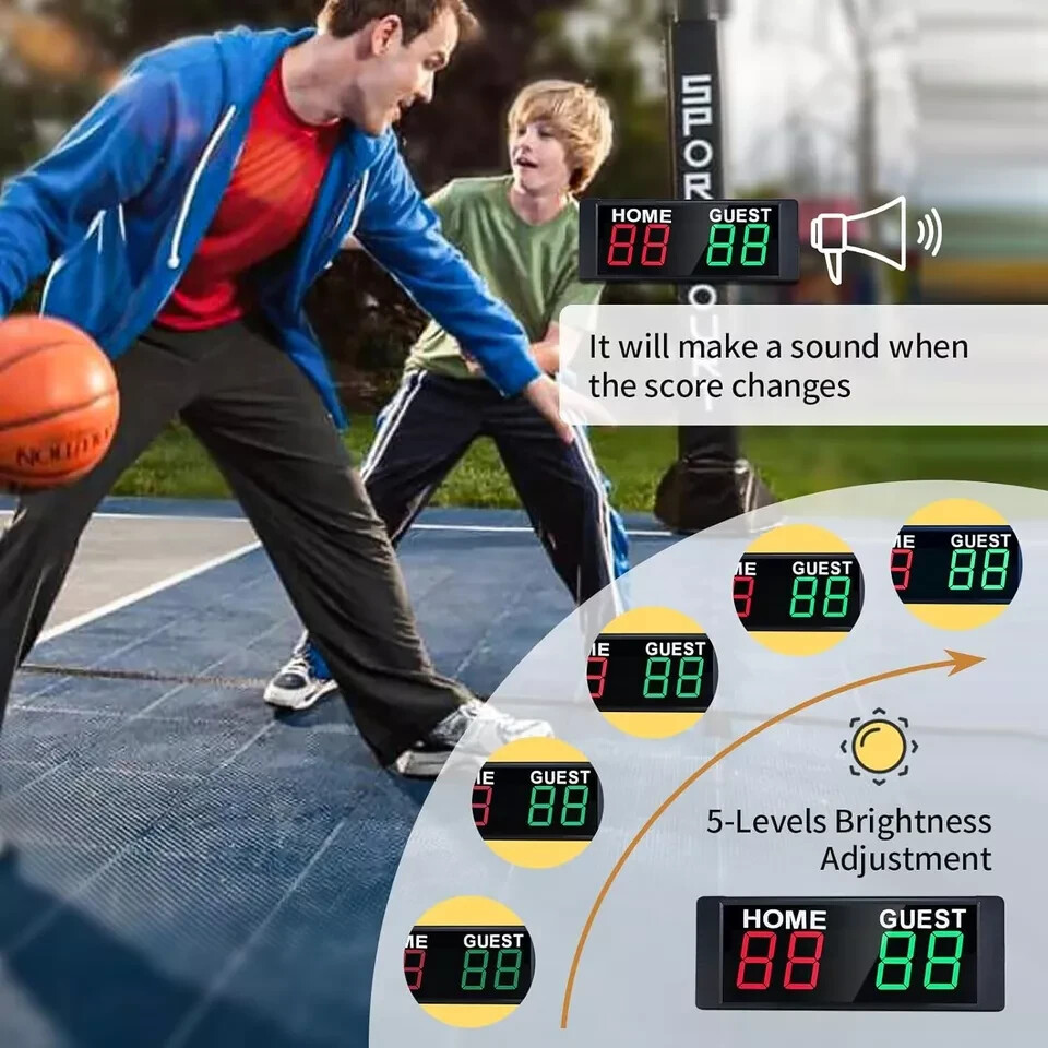 LED Portable Digital Scoreboard, Tabletop Electronic 4 digits(remote)