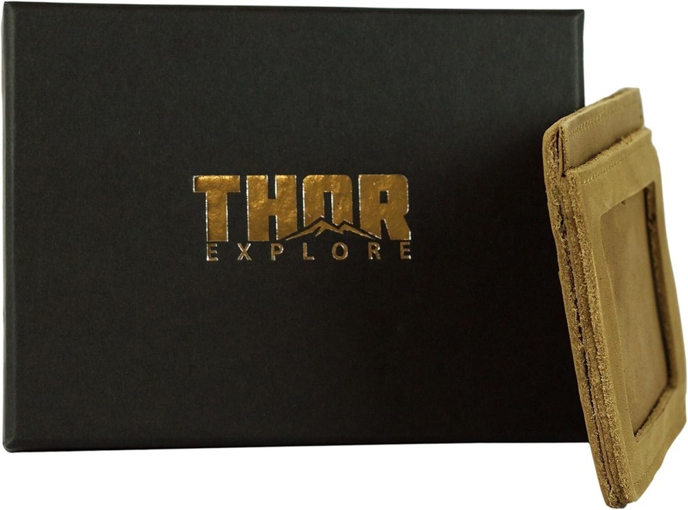 THOR FRONTIER WALLET - THIN PROFILE - FULL GRAIN LEATHER - SADDLE BROWN