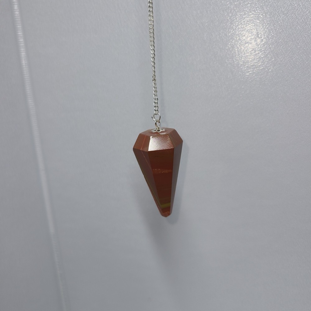Red Jasper Faceted Cone Crystal Dowsing Pendulum Divination Tool