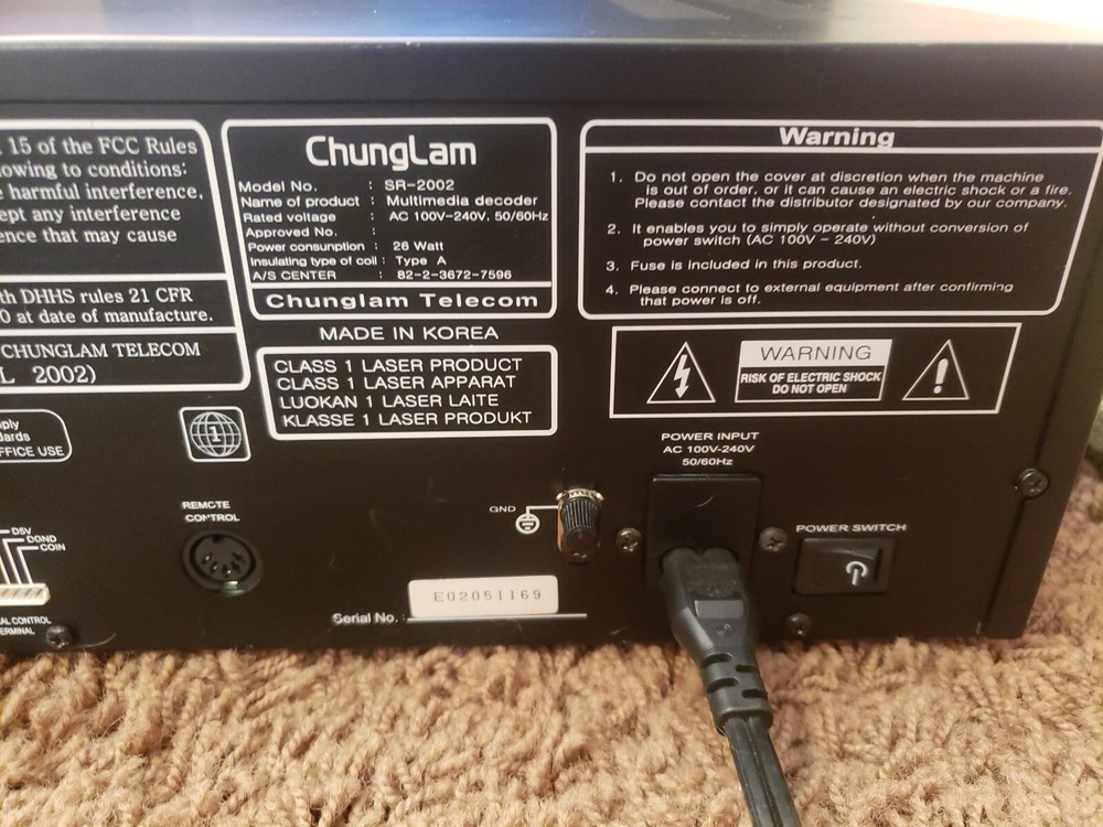 ChungLam ELF Multimedia Decoder DVD Karaoke Video CD SR-2002 Works Great!