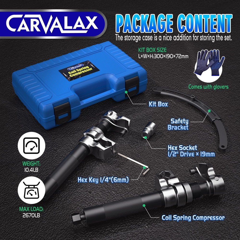 CARVALAX Coil Spring Compressor Tool, 2pcs Automotive Spring Compressor Set w...