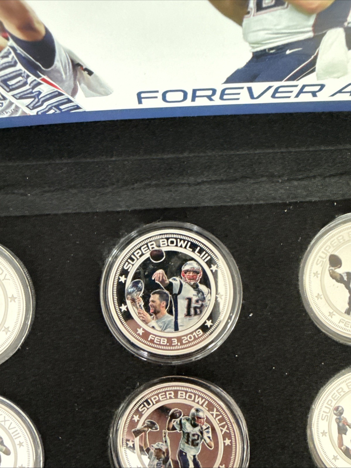 RARE Tom Brady Patriots Proof 8-Coin Dollar Collection Bradford Exchange Mint