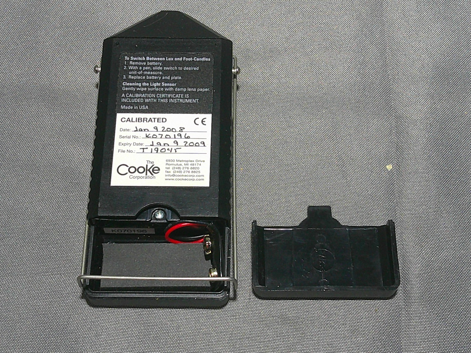 COOKE CAL-LIGHT 400 CALIBRATED PRECISION LIGHTMETER 40,000 FC / 40,000 LUX