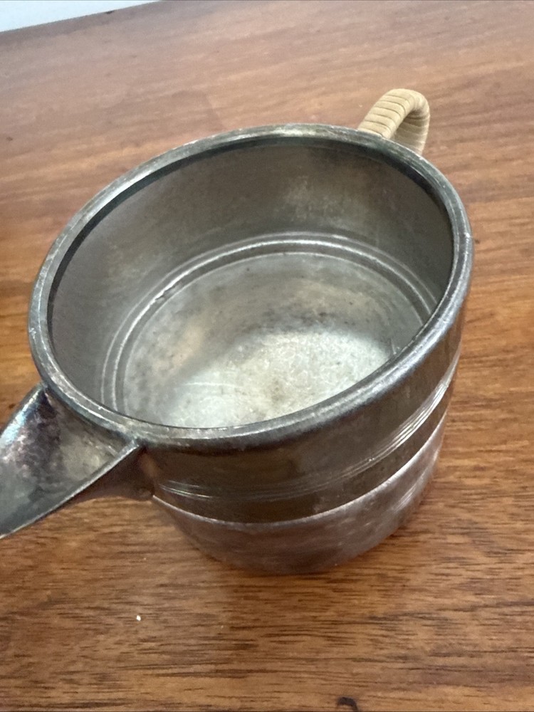 Unique Vintage 2 Piece SIlverplate Stackable Creamer And Mug