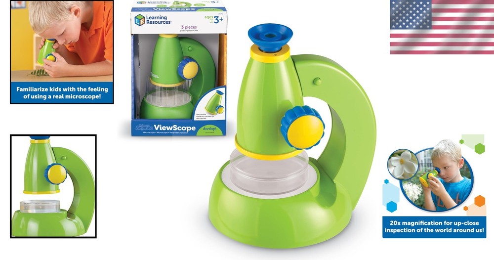 Colorful Kids Microscope Set - Primary Science Viewscope for Ages 3+ Learning