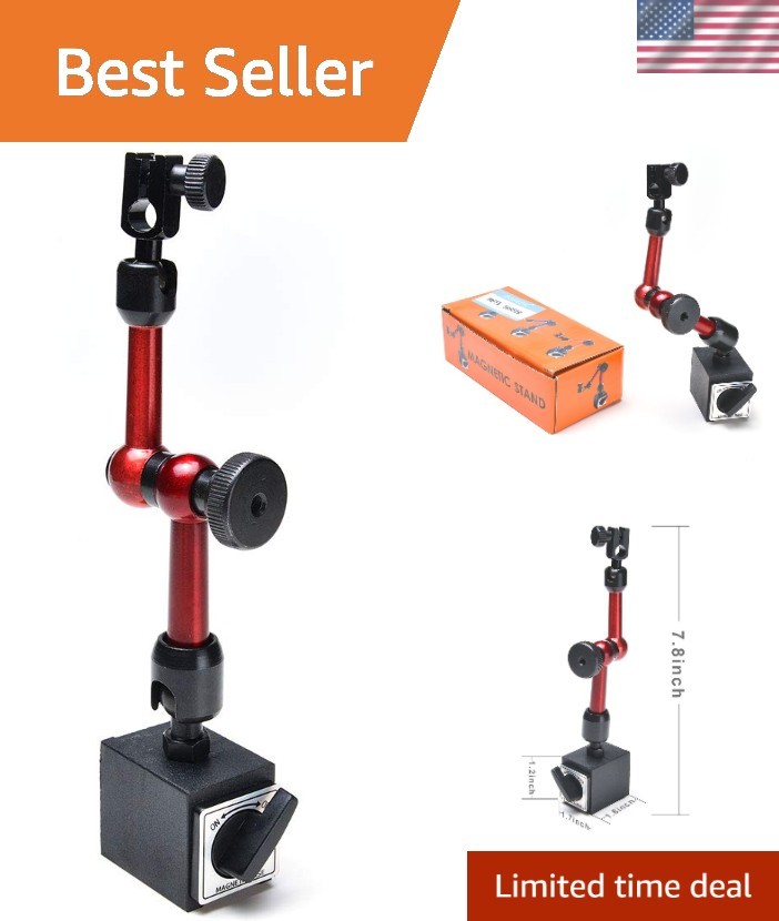 Versatile 3-Joint Red Magnetic Base Stand for Digital Dial Indicator - Safe Use
